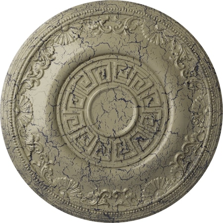 Ekena Millwork Nestor Ceiling Medallion (Fits Canopies up to 5"), 25 7/8"OD x 2 1/4"P, Castle Stone Crackle CM25NECSC